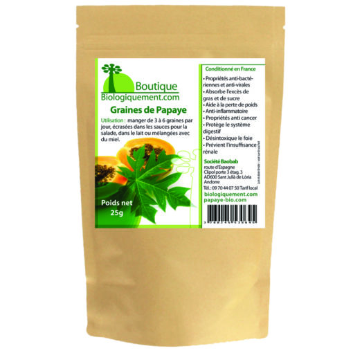 Sachet de graines de papaye anticancer naturel